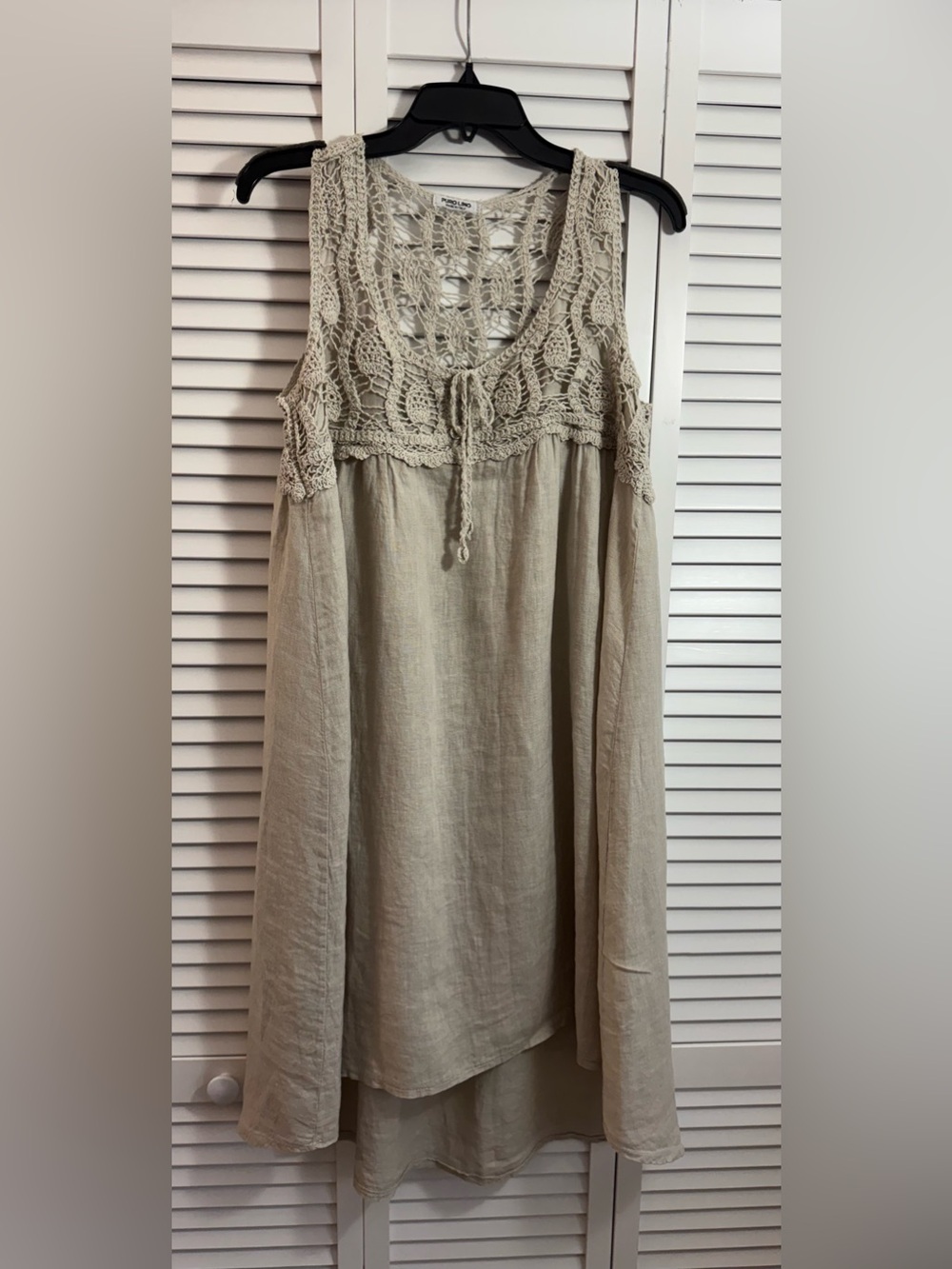 EUC Puro Lino 100% Linen Ivory Dress Made In Italy Size Medium